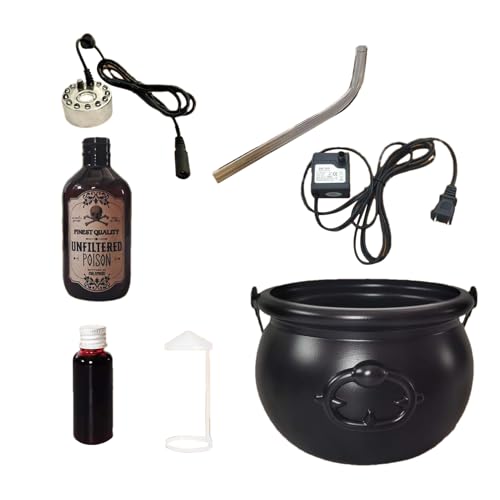 shuhauk Kesseltrank-Set, , Halloween-Dekoration mit schwimmenden Trankflaschen und Diffusor, saisonale gruselige Requisite, Party-Dekoration für Kaminsims, Hof, Innenbereich, Küche, Haus, Garten von shuhauk