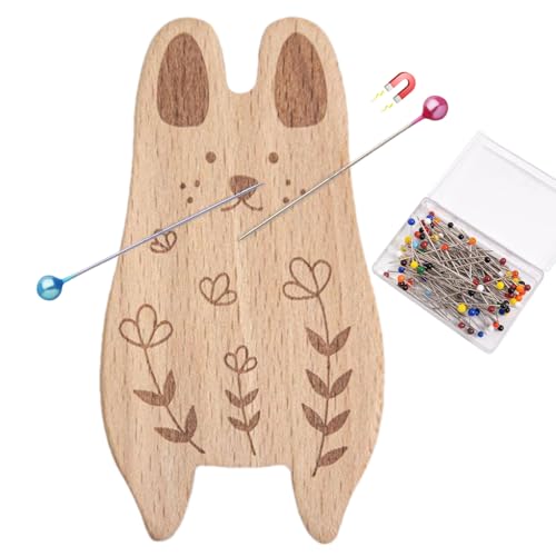 shuhauk Nähnadel-Halter, niedliches magnetisches Nadelkissen aus Holz, Mehrzweck-Haarspange, Aufbewahrung, Nadelkissen mit 100 Nadeln zum Quilten, Basteln, Schneidern, Stickaktivitäten shuhauk Nähnadel-Halter, niedliches magnetisches Nadelkissen aus Holz, Mehrzweck-Haarspange, Aufbewahrung, Nadelkissen mit 100 Nadeln zum Quilten, Basteln, Schneidern, Stickaktivitäten von shuhauk