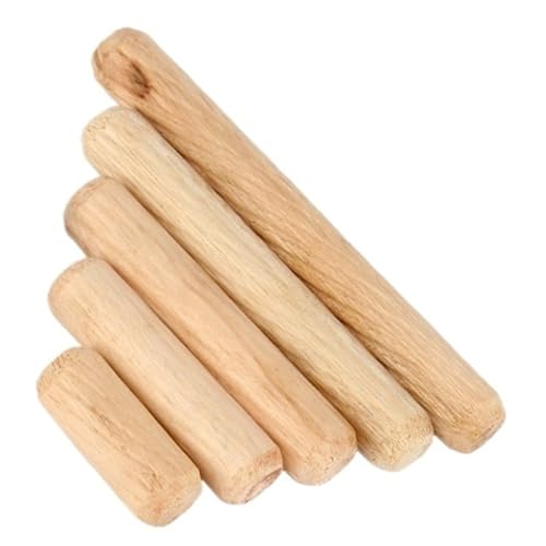 20~100 Stück M6 M8 M10 M12 Runde Geriffelte Holz-Bastelstifte, Stangen, Holzschrank, Schublade, Möbelbeschlag, Länge 20~80 Mm(M6x30mm-100pcs) von shundeed
