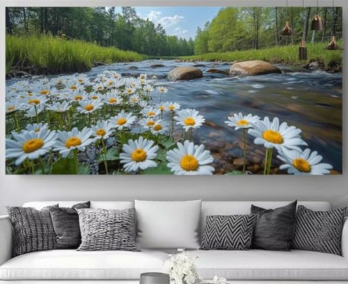 Blumen Diamond Painting Tal Diamond Painting Erwachsene Bastelset, 5D Crystal Art Kreuzstich Strass Stickereipuzzl, Diy Kinder Daiments Malerei Volldiamant Leinwand für Geschenke 50x100cm M-Y361 von shuoguoo