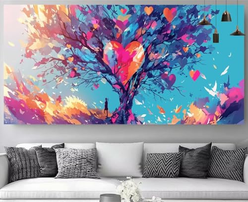 Diamond Painting Baum Des Lebens Diamant Painting Kinder Abstrakt Kristall Stickerei Kit, 5D Crystal Art Volldiamant Strass Eckige Steine Bastelset, Diy Daiments Mosaik Art für Dekor 60x180cm M-Y874 von shuoguoo