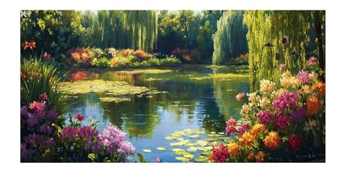 Diamond Painting Blumen Diamant Painting Kinder See Kristall Stickerei Kit, 5D Crystal Art Volldiamant Strass Eckige Steine Bastelset, Diy Daiments Mosaik Art Perlenstickerei für Dekor 60x120cm M-Y366 von shuoguoo