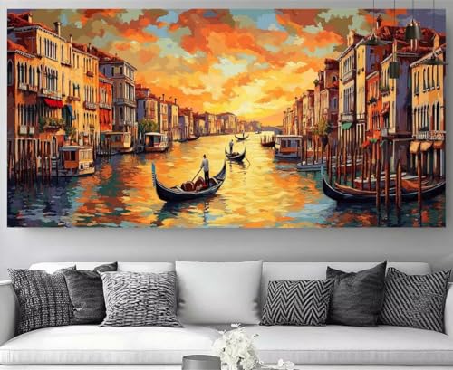 Diamond Painting Sonnenuntergang Diamant Painting Kinder Venedig Kristall Stickerei Kit, 5D Crystal Art Volldiamant Strass Eckige Steine Bastelset, Diy Daiments Mosaik Art für Dekor 50x150cm M-Y780 Diamond Painting Sonnenuntergang Diamant Painting Kinder Venedig Kristall Stickerei Kit, 5D Crystal Art Volldiamant Strass Eckige Steine Bastelset, Diy Daiments Mosaik Art für Dekor 50x150cm M-Y780 von shuoguoo