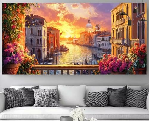 Sonnenuntergang Diamond Painting Venedig Diamond Painting Erwachsene Bastelset, 5D Crystal Art Kreuzstich Strass Stickereipuzzl, Diy Kinder Daiments Malerei Volldiamant Leinwand Gift 30x90cm M-Y779 Sonnenuntergang Diamond Painting Venedig Diamond Painting Erwachsene Bastelset, 5D Crystal Art Kreuzstich Strass Stickereipuzzl, Diy Kinder Daiments Malerei Volldiamant Leinwand Gift 30x90cm M-Y779 von shuoguoo