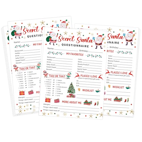 Weihnachtsspiele für Familienfeier, Wichtel-Fragebogen, lustige Kartenspiele für Erwachsene, 25 Karten Set Ideen, für Urlaub, Winteraktivitäten, Erwachsene Partyzubehör von shupai