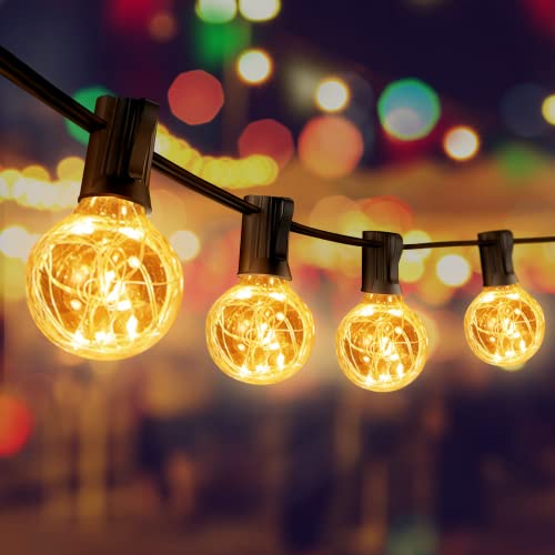Led Lichterkette Außen Strom, 19M Lichterkette Outdoor mit 30+3 G40 bruchsichen Glühbirnen, IP44 Wasserdicht Lichterketten Außenbereich für Weihnachten, Halloween, Hochzeit, Party Warmweiß von shuwosmart
