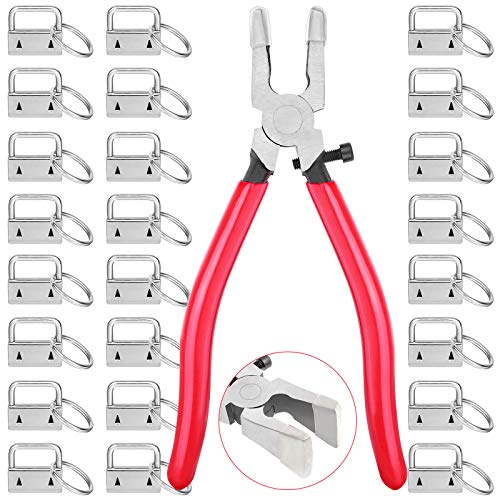 Shynek Schlüsselanhänger-Set, 50 Stück, Mit Zange und Werkzeug, 2,5 cm Hardware-Zubehör für Schlüsselbänder und Handgelenkklemmen von shynek