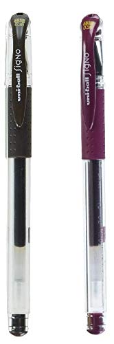 Bundle Signo Uni-Ball Kugelschreiber UM-151 0,38 mm Braun-schwarz & Bordeaux-schwarz von signo