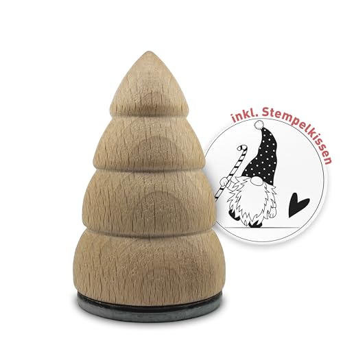 Weihnachtsstempel in Tannenbaum-Optik – Unlackiert, 4 cm Durchmesser, 6,8 cm Höhe inkl. Stempelkissen, Weihnachtswichtel Weihnachtsstempel in Tannenbaum-Optik – Unlackiert, 4 cm Durchmesser, 6,8 cm Höhe inkl. Stempelkissen, Weihnachtswichtel von signodoo