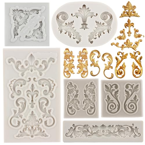 Sijiangmold Barocke Fondantformen Curlicues Schnörkelspitze Silikonform Relief Blume Form Filigrane Form für 3D geformte Cupcake-Topper Kuchen Dekorieren Süßigkeiten Polymer Clay Schokolade Gummi Sijiangmold Barocke Fondantformen Curlicues Schnörkelspitze Silikonform Relief Blume Form Filigrane Form für 3D geformte Cupcake-Topper Kuchen Dekorieren Süßigkeiten Polymer Clay Schokolade Gummi von sijiangmold