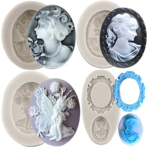 Sijiangmold Cameo Silikonform mit Bilderrahmen Lady Avatar Fondant Formen Engel Fee Schokoladenformen für Cupcake Topper Kuchen Dekorieren Süßigkeiten Schokolade Polymer Clay Gummipaste Set von 4 Sijiangmold Cameo Silikonform mit Bilderrahmen Lady Avatar Fondant Formen Engel Fee Schokoladenformen für Cupcake Topper Kuchen Dekorieren Süßigkeiten Schokolade Polymer Clay Gummipaste Set von 4 von sijiangmold