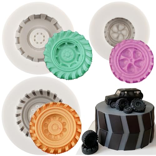Sijiangmold Reifen-Fondant-Form für Kuchendekoration, Cupcake-Topper, Gummipaste, Polymer-Ton, 3 Stück Sijiangmold Reifen-Fondant-Form für Kuchendekoration, Cupcake-Topper, Gummipaste, Polymer-Ton, 3 Stück von sijiangmold