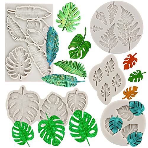Sijiangmold Silikonform mit tropischen Blättern, Farnblätter, Fondant-Form, Monstera-Blattform für Kuchendekoration, Cupcake-Aufsätze, Süßigkeiten, Gummipaste, Polymer-Ton, 5 Stück Sijiangmold Silikonform mit tropischen Blättern, Farnblätter, Fondant-Form, Monstera-Blattform für Kuchendekoration, Cupcake-Aufsätze, Süßigkeiten, Gummipaste, Polymer-Ton, 5 Stück von sijiangmold