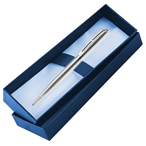 silberkanne Deluxe Kugelschreiber L 14 cm Premium Silber Plated edel versilbert in Top Verarbeitung. Fertig zum verschenken mit schicker Geschenkverpackung von silberkanne