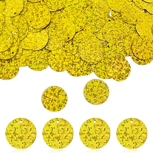 850 Stück lose Pailletten, 20 mm, Glitzer-Pailletten, flache Pailletten, rund, für Kunst, flache Pailletten mit Loch, Stickerei, Bastel-Pailletten zum Nähen, Cafés, DIY, Schmuckherstellung, Gold AB 850 Stück lose Pailletten, 20 mm, Glitzer-Pailletten, flache Pailletten, rund, für Kunst, flache Pailletten mit Loch, Stickerei, Bastel-Pailletten zum Nähen, Cafés, DIY, Schmuckherstellung, Gold AB von silllule
