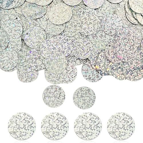 850 Stück lose Pailletten, 20 mm, Glitzer-Pailletten, flache Pailletten, rund, für Kunst, flache Pailletten mit Loch, Stickerei, Bastel-Pailletten zum Nähen, Cafés, DIY, Schmuckherstellung, Silber AB 850 Stück lose Pailletten, 20 mm, Glitzer-Pailletten, flache Pailletten, rund, für Kunst, flache Pailletten mit Loch, Stickerei, Bastel-Pailletten zum Nähen, Cafés, DIY, Schmuckherstellung, Silber AB von silllule