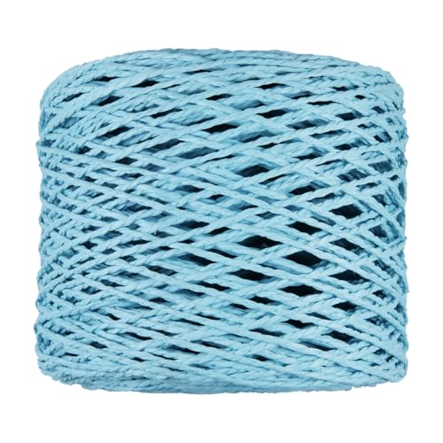 Bast-Bastband, 2 mm x 218 m, Bastgarn, Garn für Geschenkverpackungen, Papierband zum Basteln, Weben, Hüte, Taschen, Stricken, Häkeln, Bastelprojekte, Hellblau von silllule