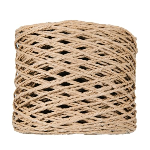Bast-Bastband, 2 mm x 218 m, Bastgarn, Garn für Geschenkverpackungen, Papierband zum Basteln, Weben, Hüte, Taschen, Stricken, Häkeln, Bastelprojekte, Hellkaffee von silllule