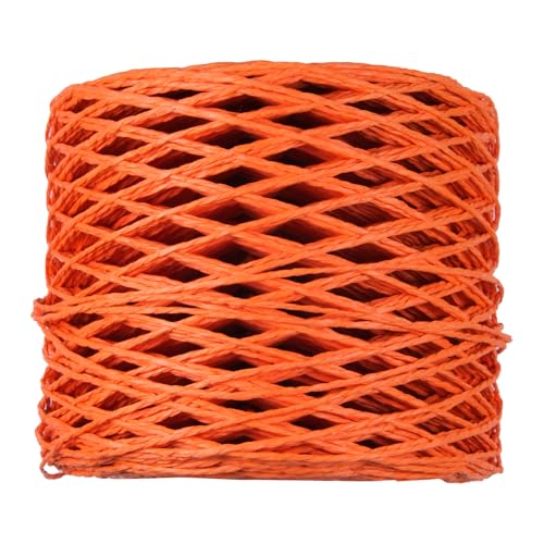 Bast-Bastband, 2 mm x 218 m, Bastgarn, Garn für Geschenkverpackungen, Papierband zum Basteln, Weben, Hüte, Taschen, Stricken, Häkeln, Bastelprojekte, Orange von silllule