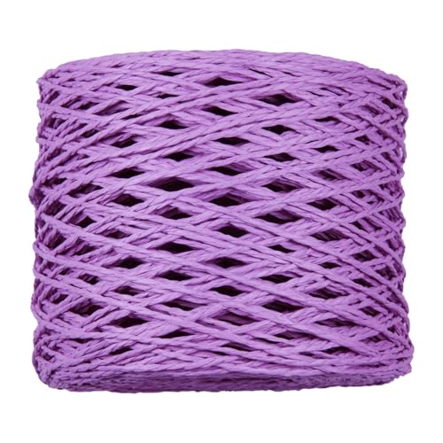 Bast-Bastband, 2 mm x 218 m, Bastgarn, für Geschenkverpackungen, Papierband zum Basteln, Weben, Hüte, Taschen, Stricken, Häkeln, Bastelprojekte, Hellviolett von silllule