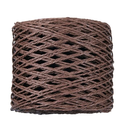 Bast-Bastband, 2 mm x 218 m, Bastgarn, für Geschenkverpackungen, Papierband zum Basteln, Weben, Hüte, Taschen, Stricken, Häkeln, Bastelprojekte, Kaffee von silllule