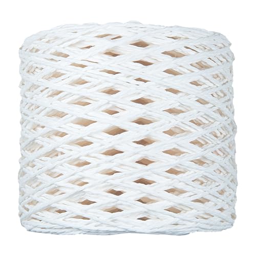 Bast-Bastband, 2 mm x 218 m, Bastgarn, für Geschenkverpackungen, Papierband zum Basteln, Weben, Hüte, Taschen, Stricken, Häkeln, Bastelprojekte, Weiß von silllule