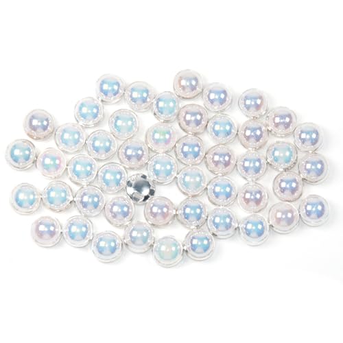 Perlen-Strasssteine zum Aufnähen zum Basteln, 8 mm Krallenperle zum Basteln, halbrunde Perlen zum Basteln, für Schmuck, Handwerk, Kleidung, Taschen, Schuhe, bunt, silberfarben, 200 Stück von silllule