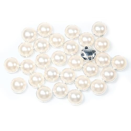Strasssteine zum Aufnähen, 10 mm, Krallenperle zum Basteln, halbrunde Perlen zum Basteln, für Schmuck, Handwerk, Kleidung, Taschen, Schuhe, Weiß, 200 Stück von silllule
