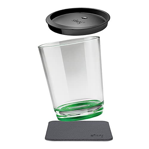 silwy® Magnetbecher in der Farbe Sour Green mit auslaufsicherem Deckel und Nano Gel Metallstempel für sicheres Platzieren und Transportieren, perfekt für Camping und Bootfahren von silwy einfach anziehend.