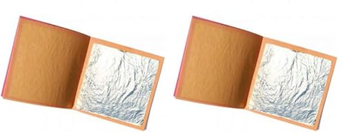 Blattsilber Essbar, 100% Reinheit 999/1000 Essbar, 40mm x 40mm, 10 Stück (Packung mit 2) von sim gold leaf