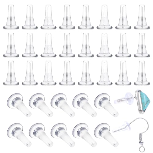 simarro 100 Stück Ohrstecker Verschluss, Verlängerte Silikon Transparent Stopper Universal für Ohrringe DIY Schmuck Fitting, Ohrringe Rücken Stopper für die Anwendung Während des Schlafens simarro 100 Stück Ohrstecker Verschluss, Verlängerte Silikon Transparent Stopper Universal für Ohrringe DIY Schmuck Fitting, Ohrringe Rücken Stopper für die Anwendung Während des Schlafens von simarro
