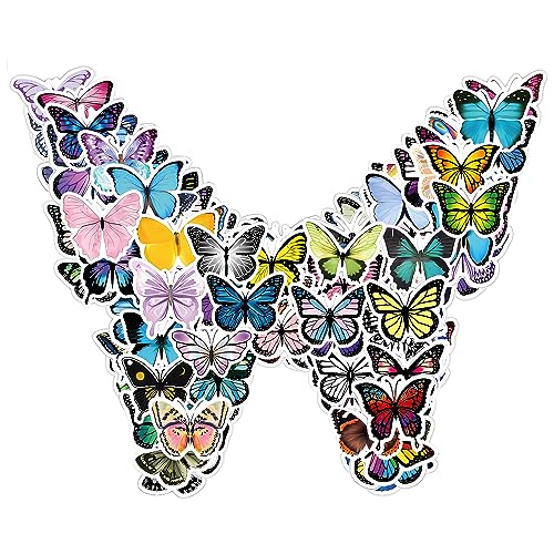 simarro 120 Stück Schmetterling Sticker Set, Schmetterling Aufkleber für Kinder Bunter Schmetterling süßer Graffiti-Aufkleber Auto Gepäck Notizbuch wasserfester Aufkleber simarro 120 Stück Schmetterling Sticker Set, Schmetterling Aufkleber für Kinder Bunter Schmetterling süßer Graffiti-Aufkleber Auto Gepäck Notizbuch wasserfester Aufkleber von simarro