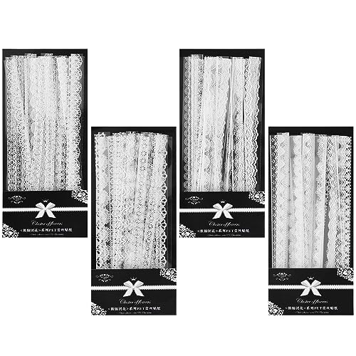simarro 120Stück Spitze Aufkleber Set, Vintage PET Niedliche weiße Spitze Aufkleber für Scrapbook Tassen Umschlag DIY Foto Laptops Blumentopf Handwerk Fotorahmen von simarro