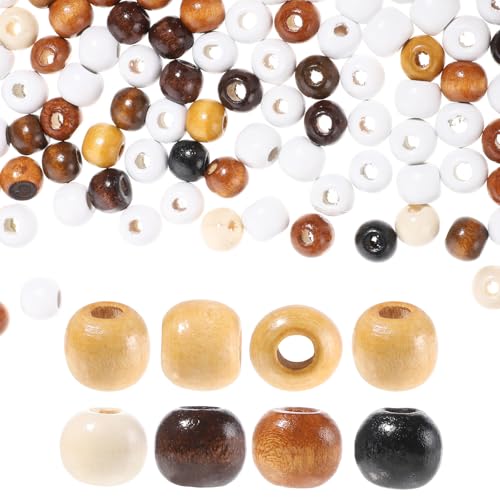 simarro 200 Stück Holzperlen mit Großem Loch, 10mm Abstandsperlen Holzperlen zum Auffädeln Bastelnperlen für Schmuckherstellung Dreadlocks Haarzopfperlen Makramee Perlen simarro 200 Stück Holzperlen mit Großem Loch, 10mm Abstandsperlen Holzperlen zum Auffädeln Bastelnperlen für Schmuckherstellung Dreadlocks Haarzopfperlen Makramee Perlen von simarro