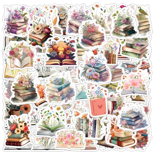 simarro 60 Stück Scrapbook Aufkleber, Buch Blumen Aufkleber Set Flower Stickers Wasserfeste Aufkleber Sticker Aesthetic für DIY Dekoration Tagebücher Karten Fotoalben von simarro