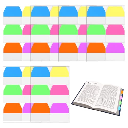 simarro 720 Stück Kleberegisterkarten Tab Marker, 6 Farben Page Marker Page Markers Tabs Set, Selbstklebend Haftnotizen zum Markieren Sticky Notes für Büro Dokumente Bücher Tagebuch Ordner von simarro