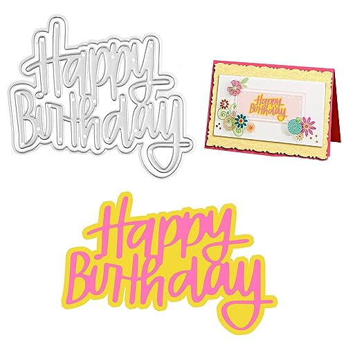 simarro Alles Gute zum Geburtstag Stanzmaschine Stanzschablone, Scrapbooking Prägeschablonen Stanzformen Schablonen Metall Schneiden stirbt Schablonen Happy Birthday Scrapbooking Papier dekorative von simarro