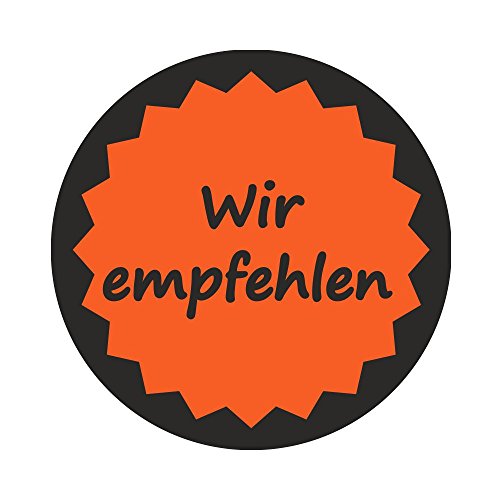 Aktionsetiketten "Wir empfehlen" mit Rand - Durchmesser 30 mm - Leuchtrot - 1.000 Stück (1) von simhoa