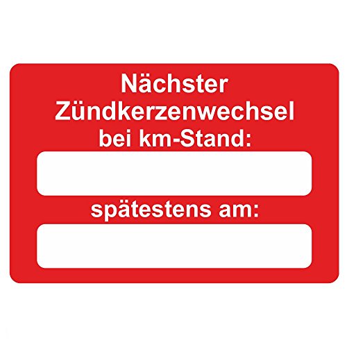 KFZ Serviceaufkleber / Inspektionsaufkleber 60 x 40 mm - 250 Stück - verschiedene Varianten (Nächster Zündkerzenwechsel) von simhoa