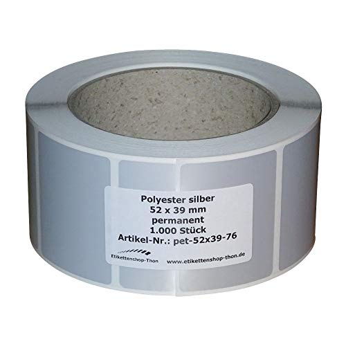 Typenschilder/Polyester Etiketten - 52 x 39 mm - 1.000 Stück - silber - Hülse 76 mm Typenschilder/Polyester Etiketten - 52 x 39 mm - 1.000 Stück - silber - Hülse 76 mm von simhoa