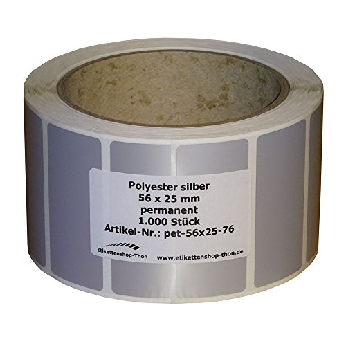 Typenschilder/Polyester Etiketten - 56 x 25 mm - 1.000 Stück - silber - Hülse 76 mm Typenschilder/Polyester Etiketten - 56 x 25 mm - 1.000 Stück - silber - Hülse 76 mm von simhoa