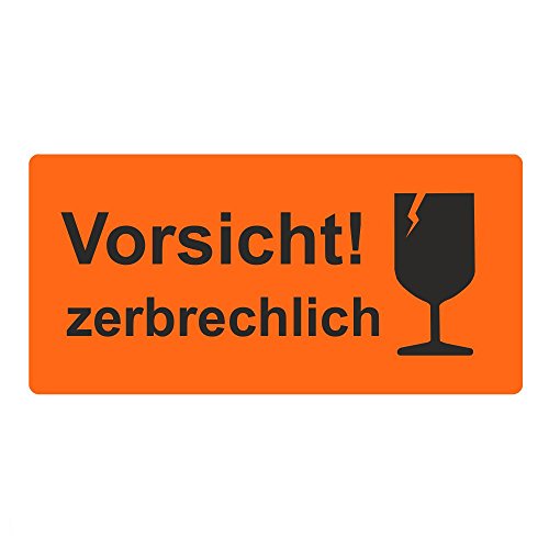 Warnetiketten/Versandetiketten "Vorsicht zerbrechlich!" auf Rolle - 100 x 50 mm - 500 Stück Warnetiketten/Versandetiketten "Vorsicht zerbrechlich!" auf Rolle - 100 x 50 mm - 500 Stück von Etikettenshop Thon