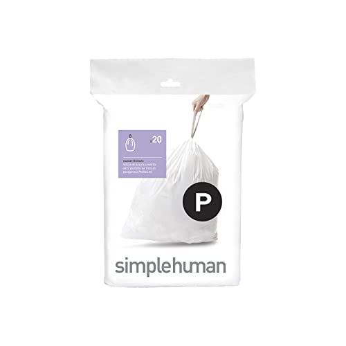 simplehuman CW0175 50-60 L Müllbeutel Code P, Plastik, Weiß, 21,6 x 15,2 cm von simplehuman