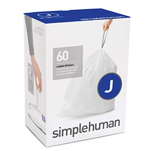 simplehuman passgenaue Müllbeutel Nachfüllpack Code J, 3 x Pack mit 20 (60 Beutel) [A] [NPR] von simplehuman