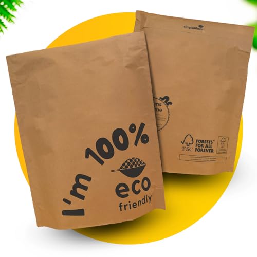 Simplelifeco 23 x 30cm Umweltfreundliche Papier-Versandtaschen | FSC-Zertifizierte Posttaschen/Faltumschläge | B Corp (25 Stück) von simplelifeco UK
