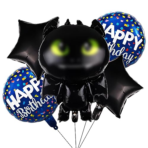 5PCS Drachen Zähmt Geburtstag Folienballon, simyron Geburtstag Deko, Dragon Luftballon, Kindergeburtstag Ballon Set, Helium Luftballons für Kindergeburtstag von simyron