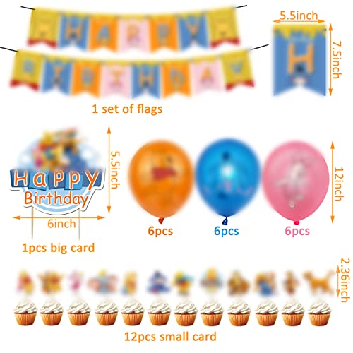The Pooh Geburtstagsfeier Dekorationen - simyron Party Geburtstag Deko mit Luftballon Happy Birthday Banner für Kinder Geburtstags von simyron