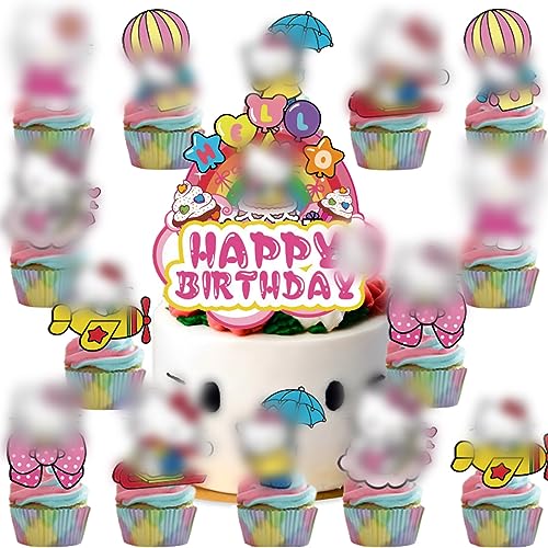 15 Stück Tortendeko, simyron Cupcake Topper, Cupcake Deko, Kuchendekoration, für Kinder Party Geburtstag Party Kuchen Dekoration Supplies von simyron