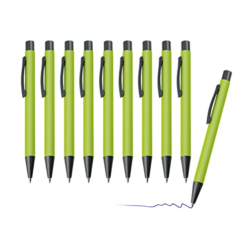 sin4sey 10er Set Kugelschreiber matt - klassischer Kuli in lebendigen Trendfarben (Apfelgrün) von sin4sey