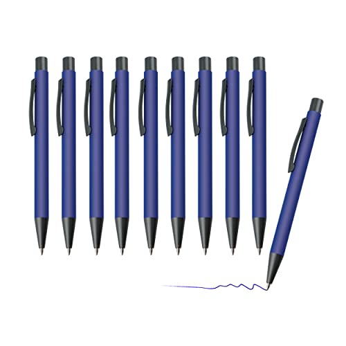 sin4sey 10er Set Kugelschreiber matt - klassischer Kuli in lebendigen Trendfarben (Blau) von sin4sey